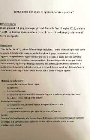 CORSO DI TENNIS
